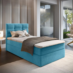 Čalouněná postel boxspring GLORIEN VELVET 80x200 cm modrá Matrace: Matrace Bonell pružinová