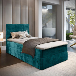 Čalouněná postel boxspring GLORIEN VELVET 90x200 cm tyrkysová Matrace: Matrace Bonell pružinová