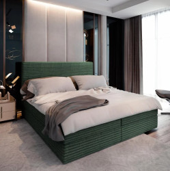 Čalouněná postel boxspring ISPIRA 160x200 cm zelená Matrace: Matrace Bonell pružinová