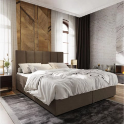 Čalouněná postel boxspring MERALIS 160x200 cm hnědá Matrace: Matrace Bonell pružinová