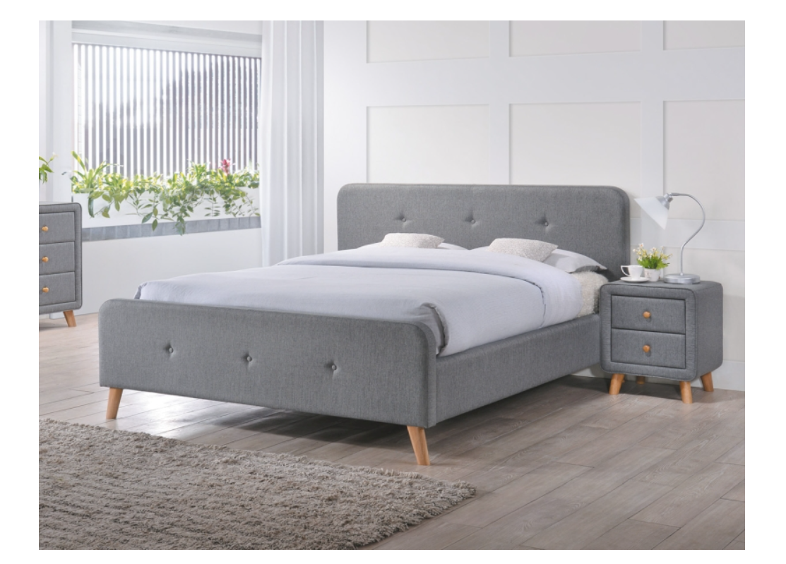 Čalouněná postel MALMO 180 x 200 cm šedá