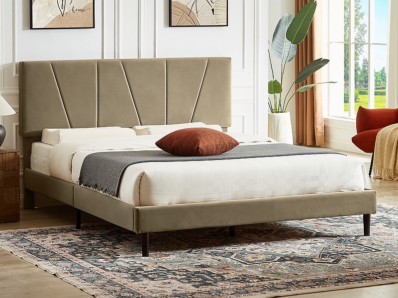 Čalouněná postel SAVANA VELVET 120x200 cm béžová