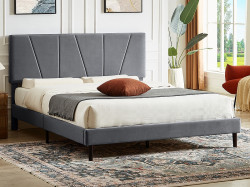 Čalouněná postel SAVANA VELVET 160x200 cm šedá