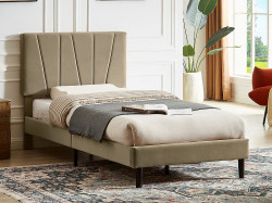 Čalouněná postel SAVANA VELVET 90x200 cm béžová