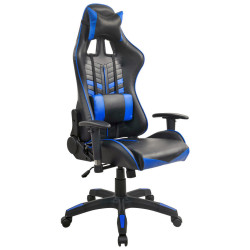 Carryhome HERNÍ ŽIDLE, vzhled kůže, modrá, černá