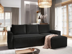 Černá rohová pohovka SMART COSARO, oboustranná + 2 polštářky ZDARMA