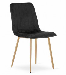 Černá sametová židle LAVA