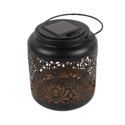 Černá solární lucerna SHADY BLOOM 13,5 cm