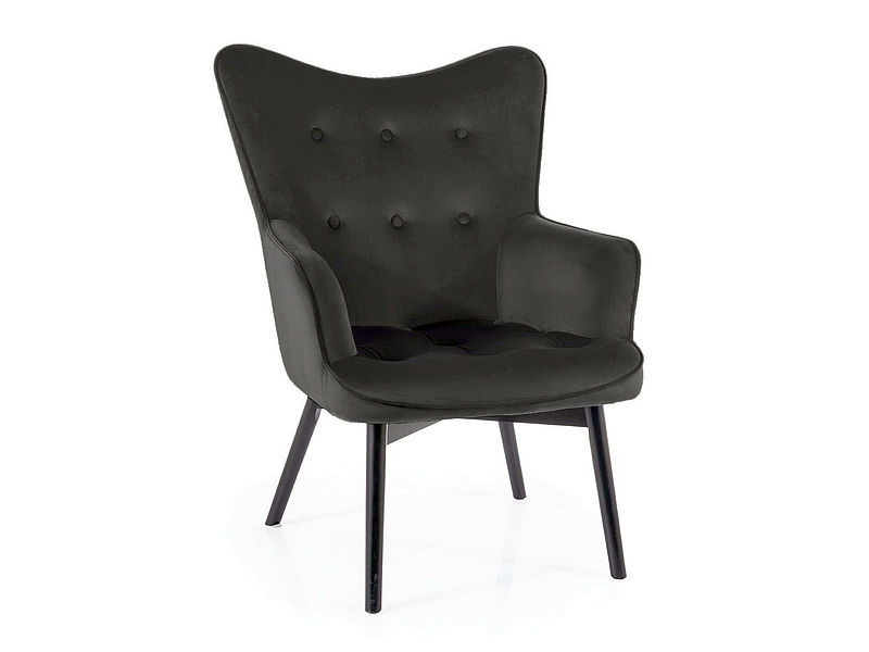 Černé sametové křeslo CARMEN VELVET