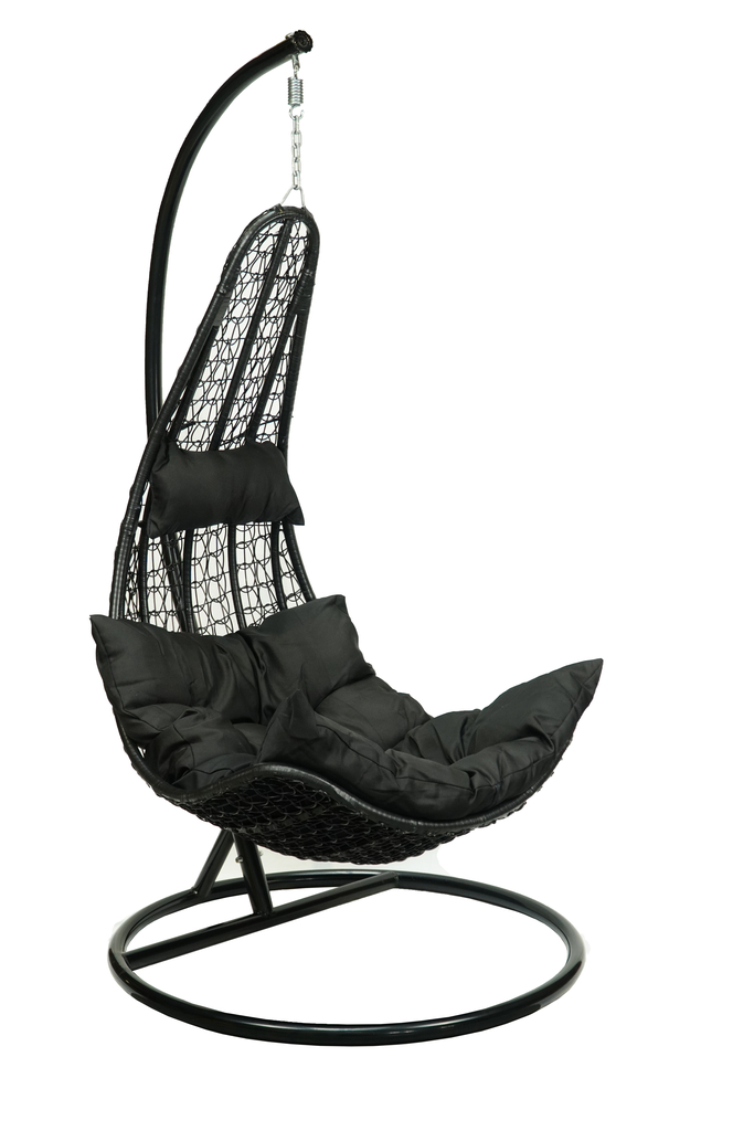 Černé závěsné křeslo TULUM