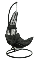 Černé závěsné křeslo TULUM