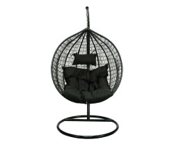 Černé závěsné křeslo ZANZIBAR se stojanem