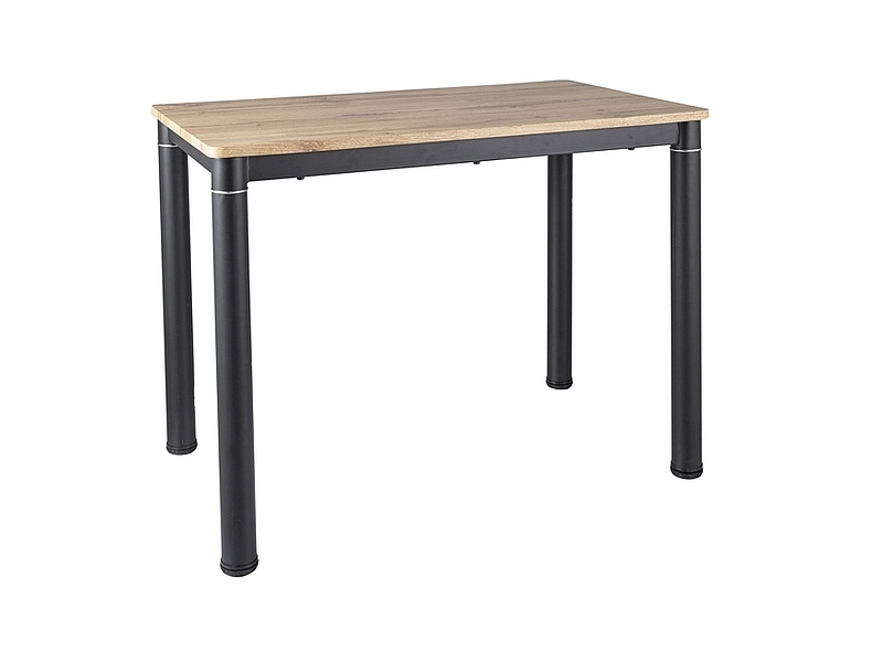 Černý jídelní stůl DAMAR 100x60 cm, dekor dub artisan