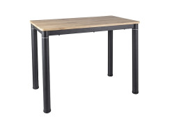 Černý jídelní stůl DAMAR 100x60 cm, dekor dub artisan