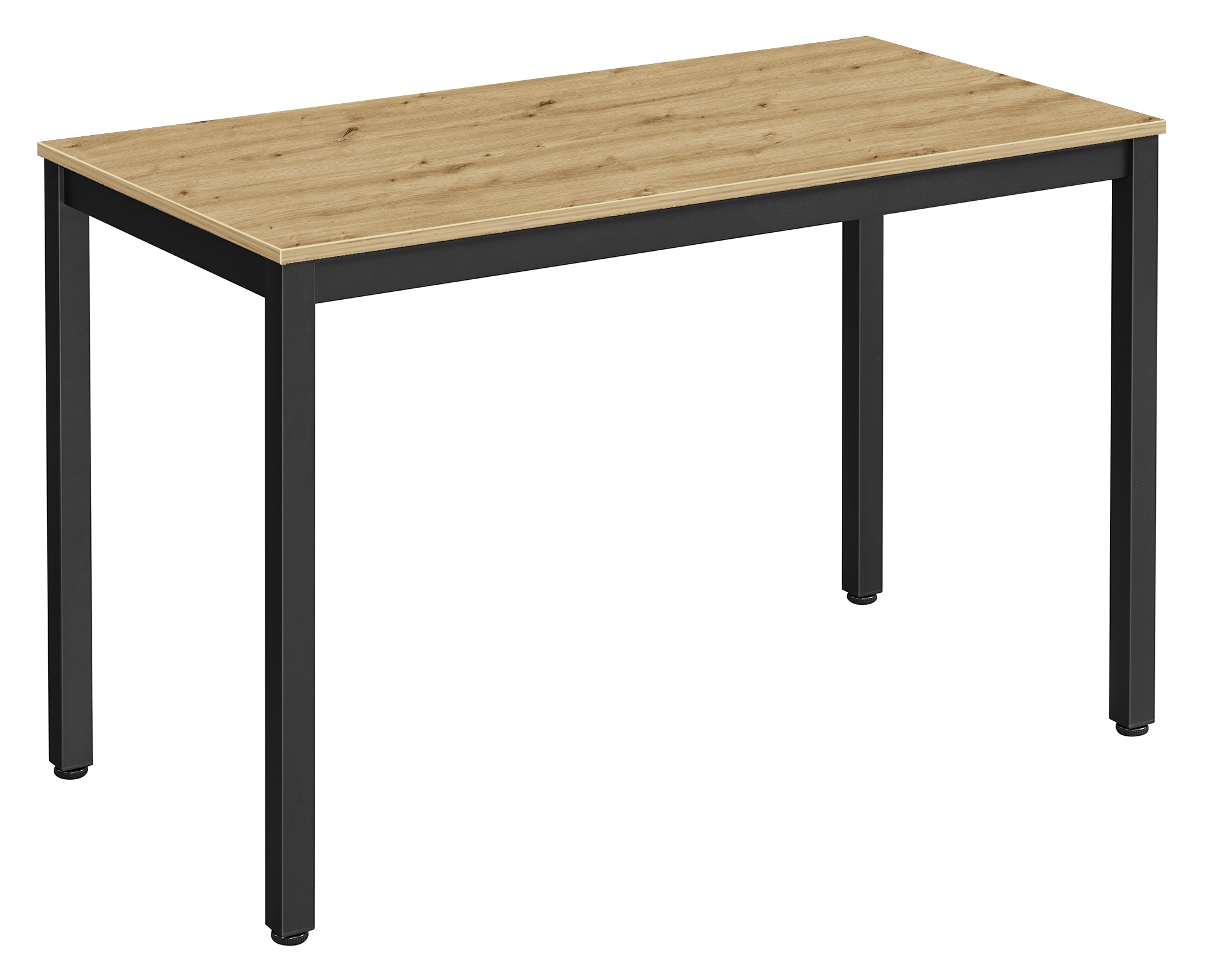 Černý jídelní stůl s deskou v dekoru dub artisan TESSA 120x60 cm