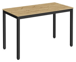 Černý jídelní stůl s deskou v dekoru dub artisan TESSA 120x60 cm