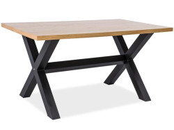 Černý jídelní stůl s deskou v dekoru dub XAVIERO 150x90