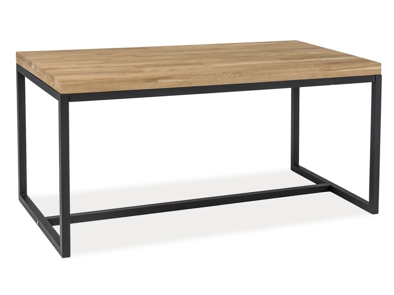 Černý konferenční stolek  s deskou v dekoru dub LORAS B 110X60