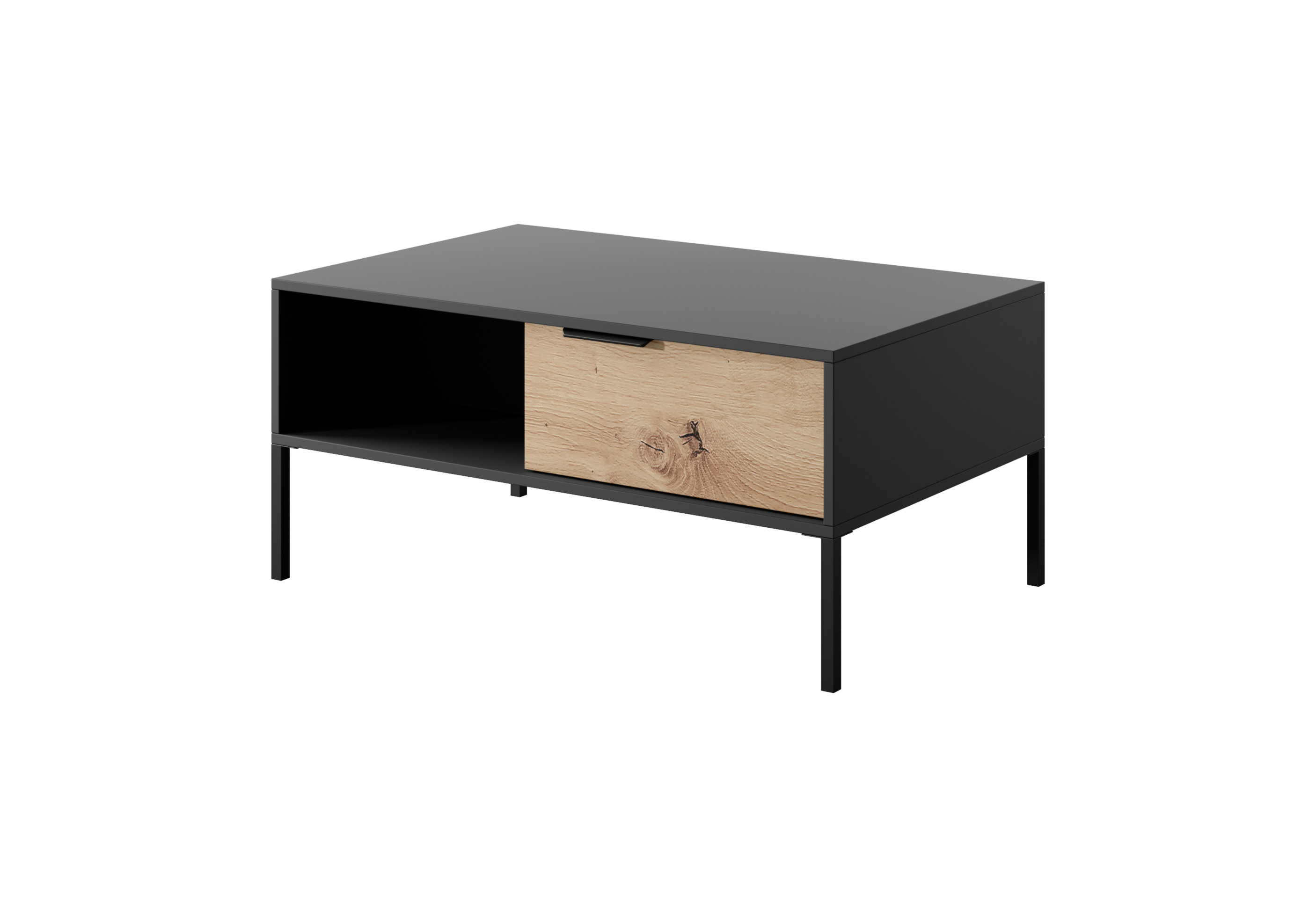 Černý konferenční stolek v dekoru dub artisan RAVE 2S