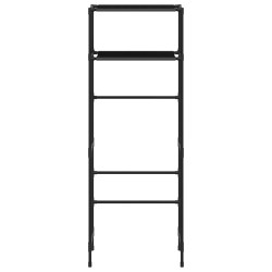 Černý kovový regál nad WC BISA