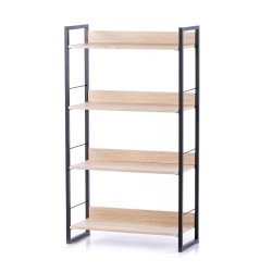 Černý regál GRUX se 4 policemi