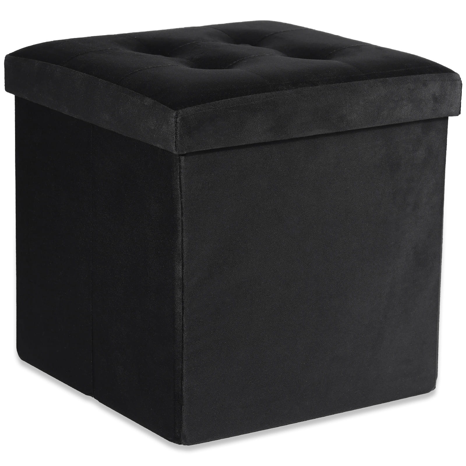 Černý skládací taburet ZAREX VELVET L