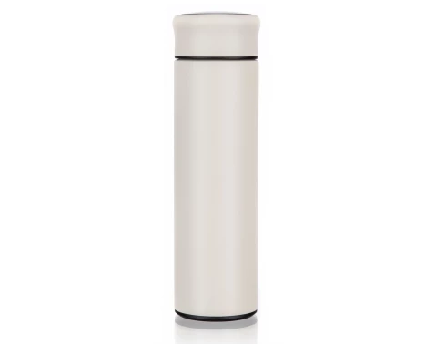 Chytrá termoska Rewo 420 ml, béžová s teploměrem