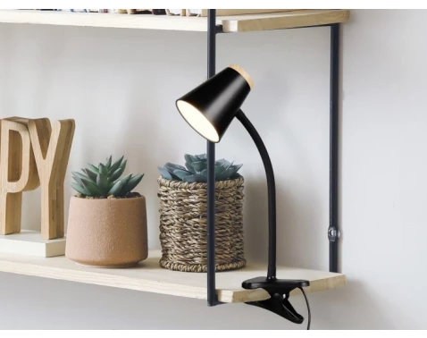 Čtecí lampička se skřipcem LED Pongo, černá