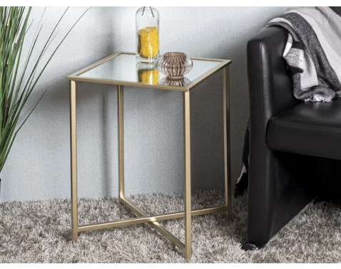 Čtvercový odkládací stolek Lagos 39x39 cm, zlatý