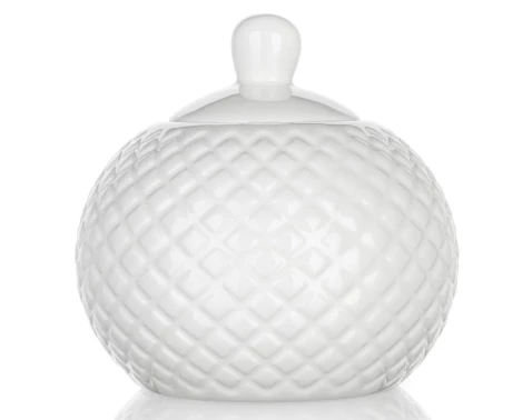 Cukřenka Diamond Line, bílá s reliéfem