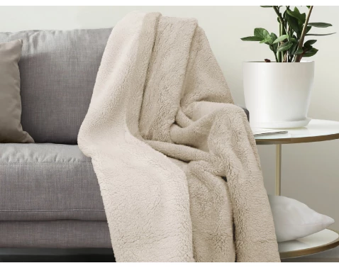 Deka Sherpa 150x200 cm, krémovo-béžová