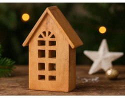 Dekorace Domeček, mangové dřevo