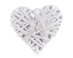 Dekorace Proutěné srdce 15x15 cm, bílé