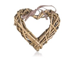 Dekorace Ratanové srdce, 15x15 cm