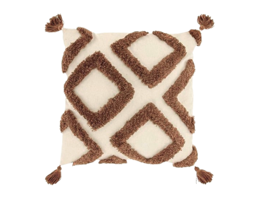Dekorační polštářek CRUZ 45x45 cm, hnědý