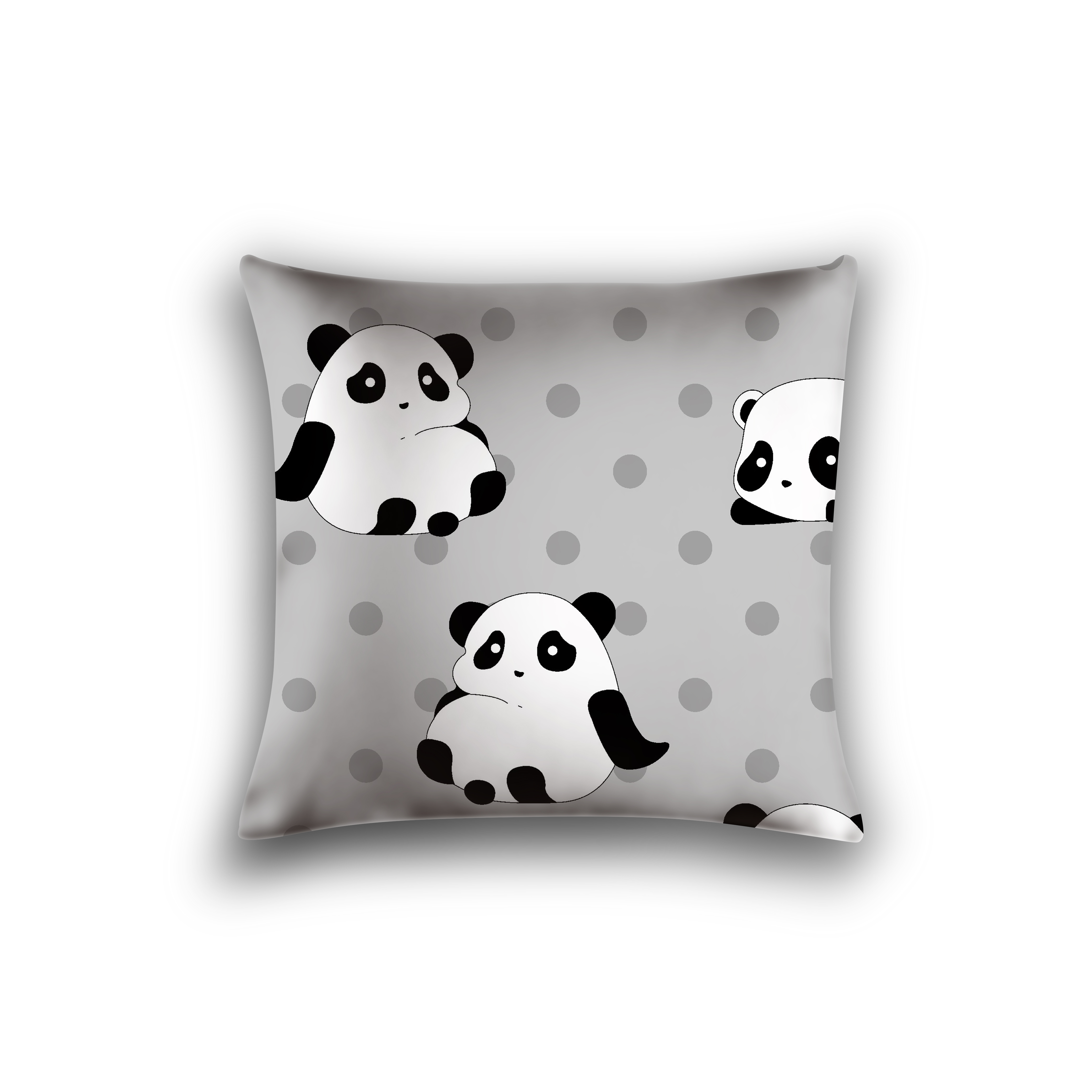 Dekorační povlak na polštář PANDA 40x50 cm, šedý