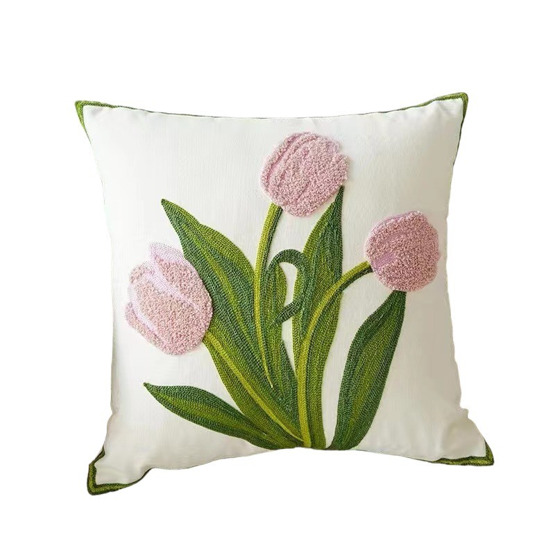 Dekorační povlak na polštář TULIPS 45x45 cm, krémový