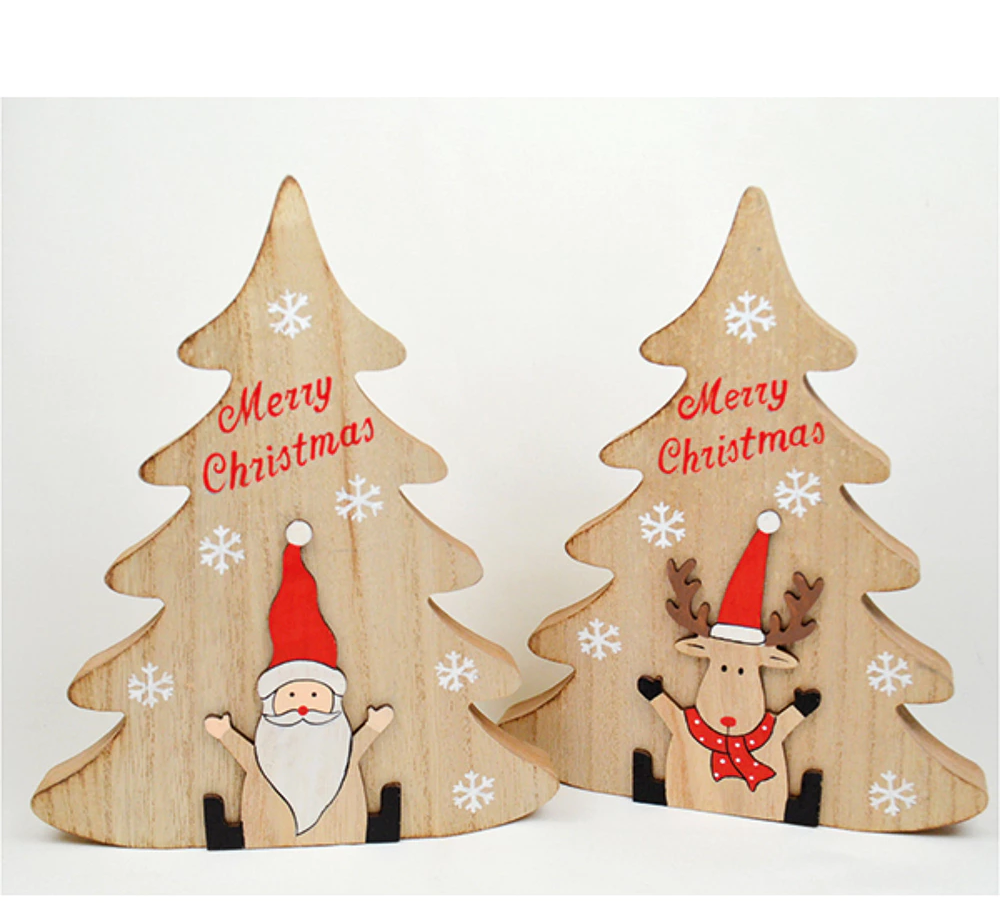 Dekorační vánoční stromeček XL 14 cm dřevěný - více variant