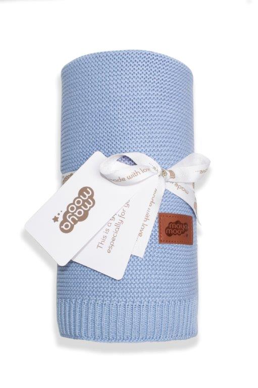 Dětská bambusová dečka MAYA MOO DESIGN 03 modrá