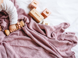 Dětská bambusová dečka MAYA MOO DESIGN 04 pudrová růžová