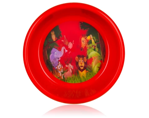 Dětská miska Zvířátka ze zoo 14,5 cm, červená