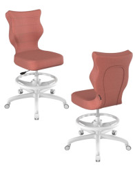 Dětská otočná židle Entelo Petit s podnožkou 146–176,5 cm, bílá