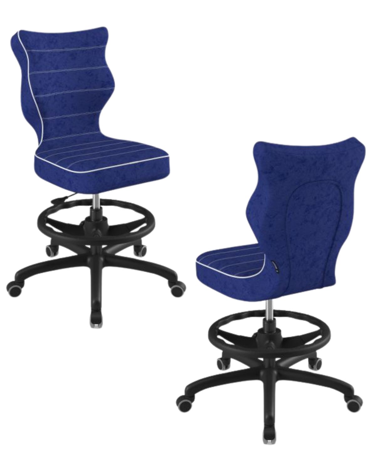 Dětská otočná židle Entelo Petit s podnožkou 146–176,5 cm, černá