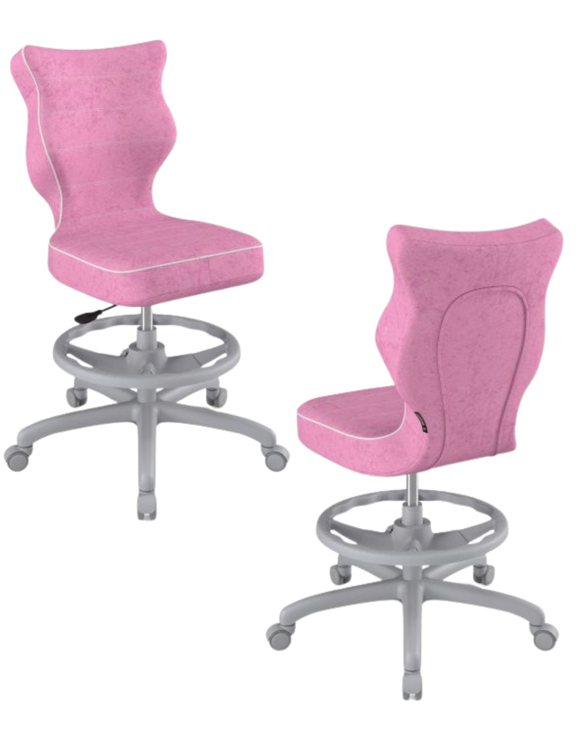 Dětská otočná židle Entelo Petit s podnožkou 146–176,5 cm, šedá