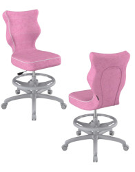 Dětská otočná židle Entelo Petit s podnožkou 146–176,5 cm, šedá