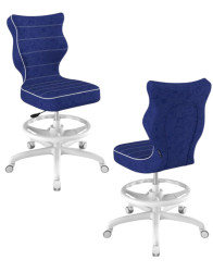 Dětská otočná židle Entelo Petit s podnožkou 159–188 cm, bílá