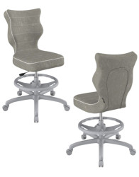 Dětská otočná židle Entelo Petit s podnožkou 159–188 cm, šedá