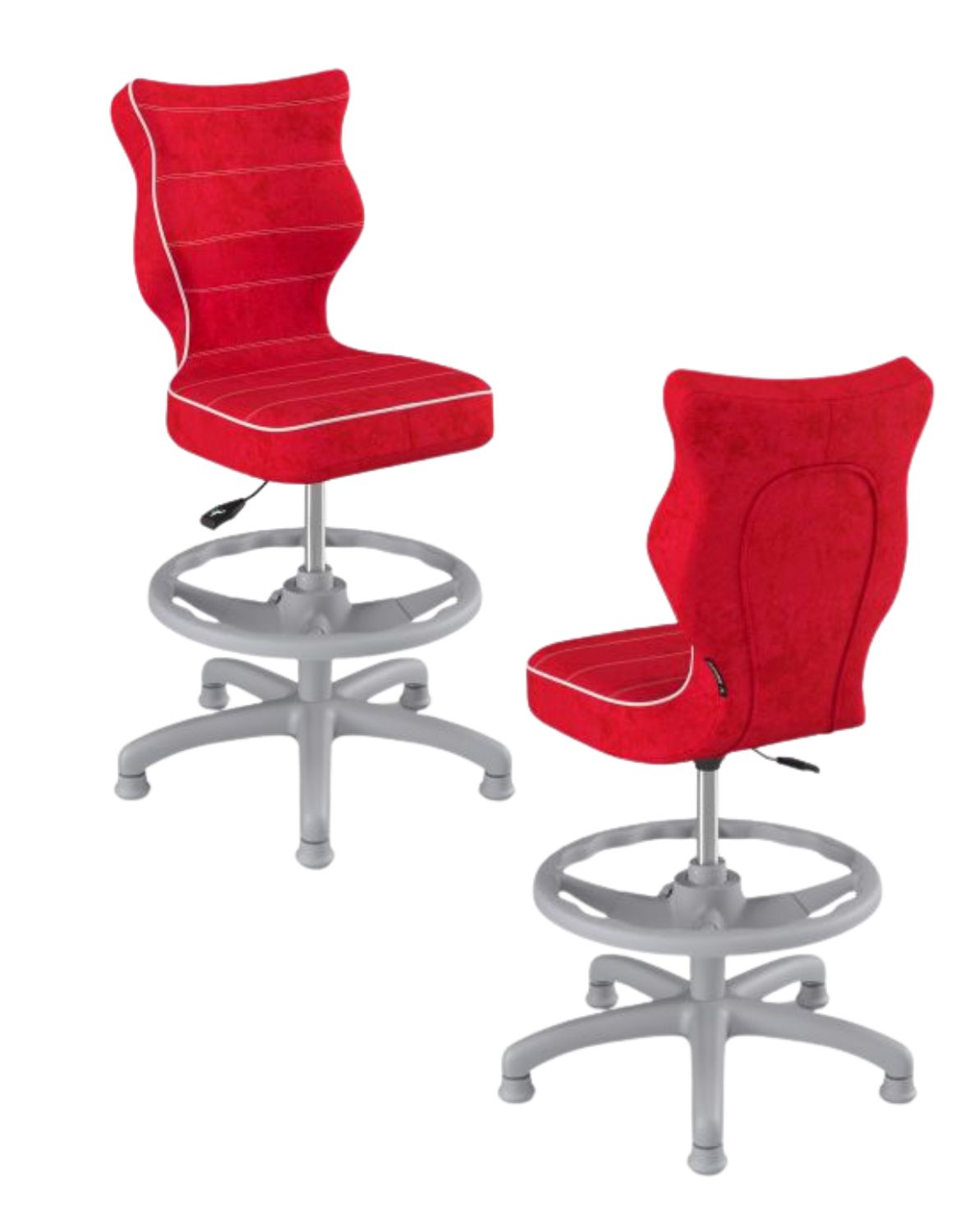 Dětská otočná židle Petit s podnožkou 133–159 cm, šedá