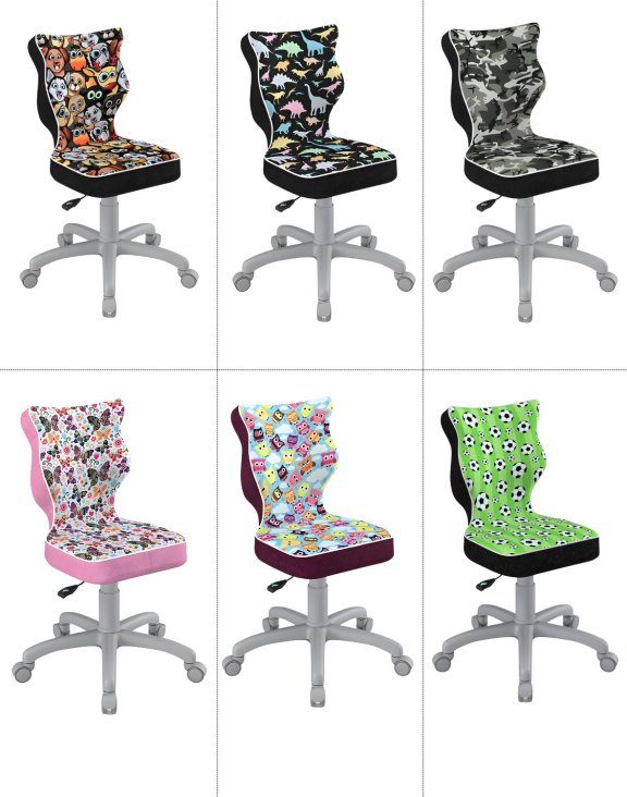 Dětská otočná židle Petit Storia, 133–159 cm, šedá