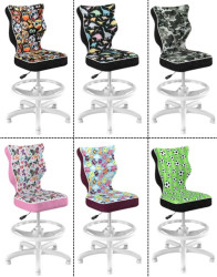 Dětská otočná židle Petit Storia s podnožkou 133–159 cm, bílá